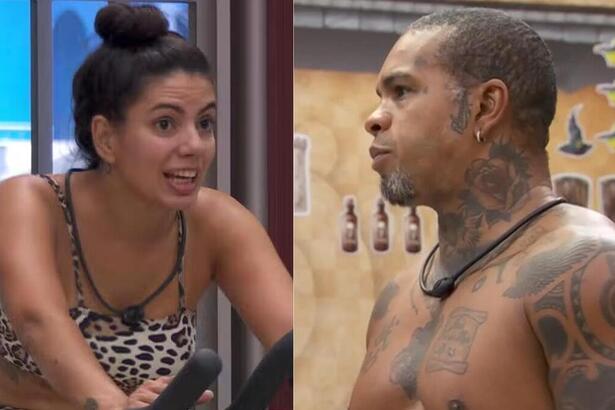 Fernanda e Rodriguinho em uma montagem no BBB 24