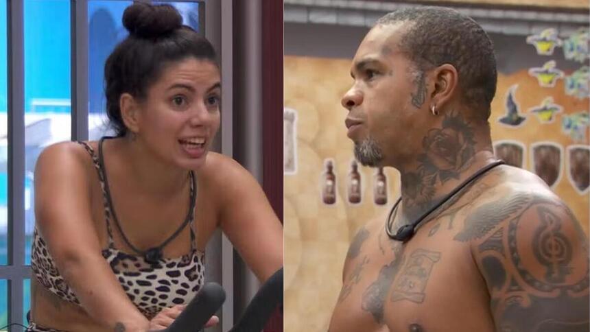 Fernanda e Rodriguinho em uma montagem no BBB 24