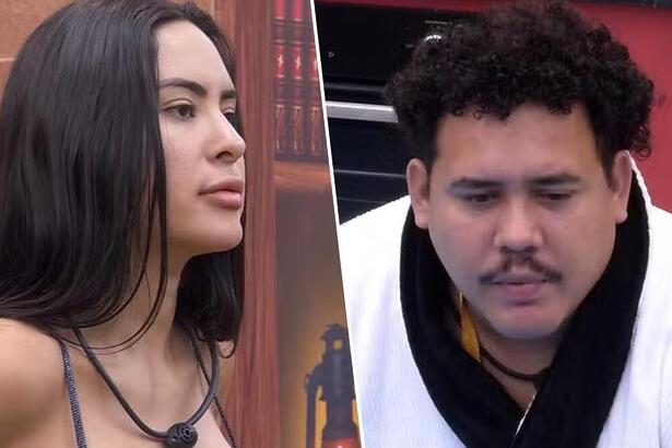 Isabelle e Lucas Henrique em uma montagem no BBB 24