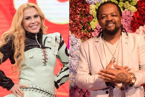 Joelma e Xande de Pilares em uma montagem