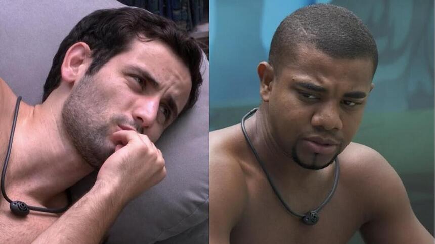 Matteus e Davi em uma montagem no BBB 24