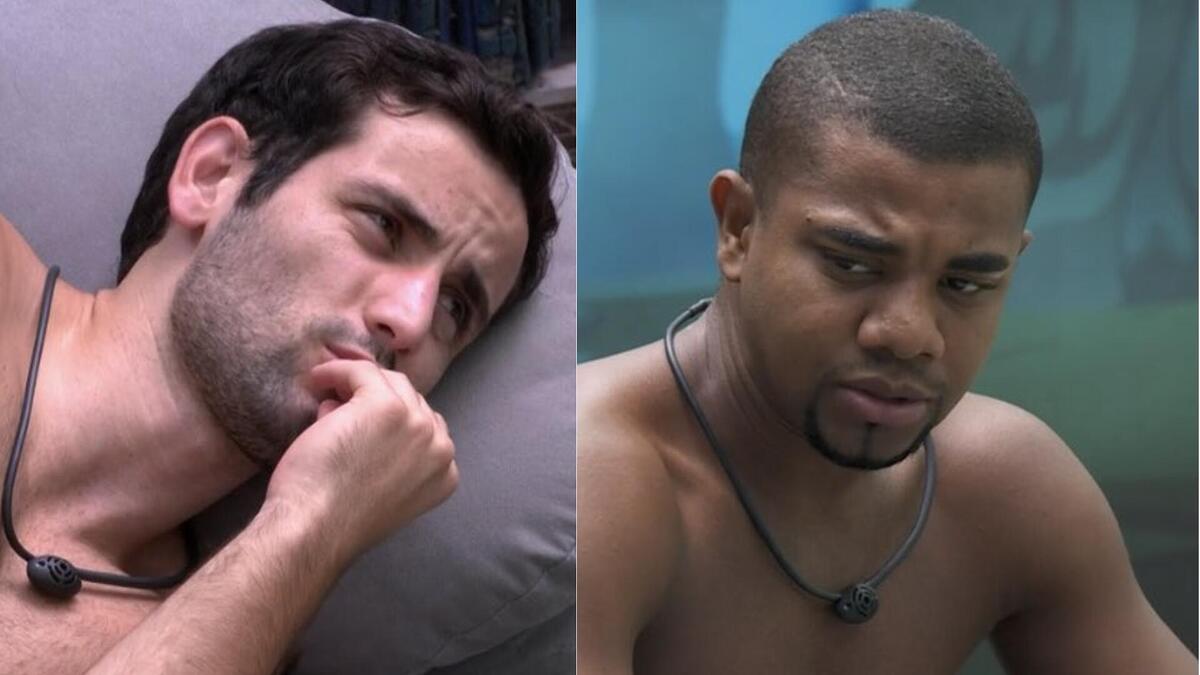 Matteus e Davi em uma montagem no BBB 24