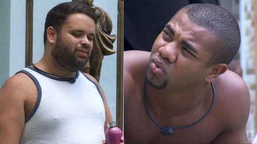 Michel e Davi em uma montagem no BBB 24