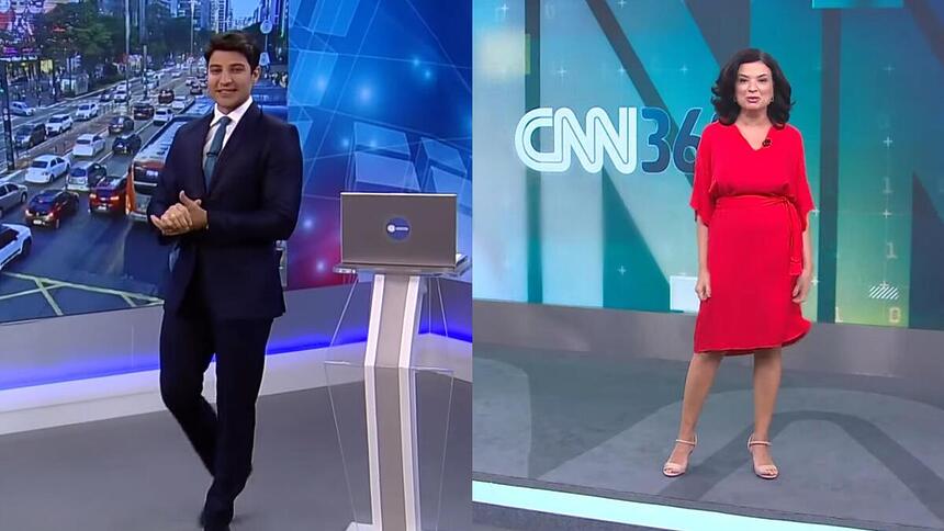 Rafael Algarte, na Record News, e Rachel Landim, na CNN Brasil, em uma montagem