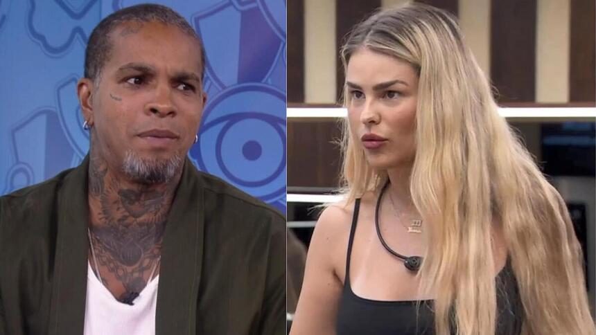 Rodriguinho e Yasmin em uma montagem no BBB 24