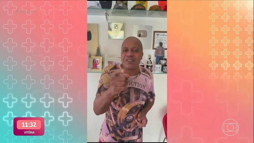 Toninho Tornado participando do Mais Você