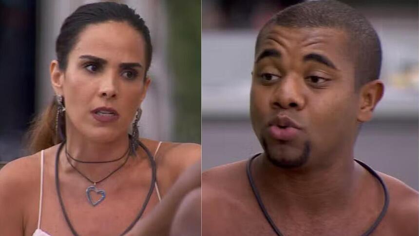 Wanessa e Davi em trechos da conversa na área externa do BBB 24