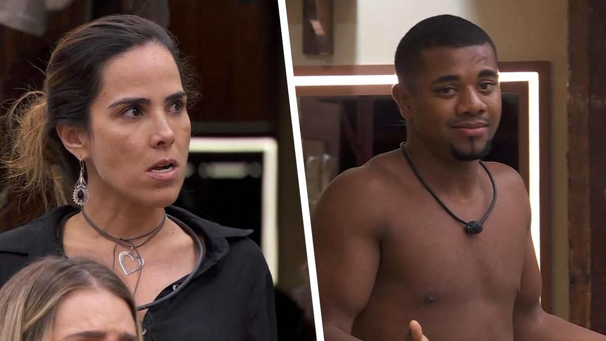 Wanessa Camargo olha furiosa para Davi na cozinah da Xepa enquanto os dois brigam no BBB 24