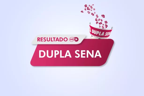 Arte do resultado do sorteio da Dupla Sena