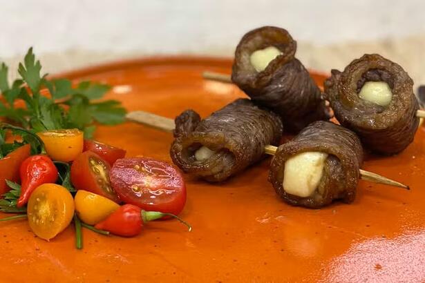 enroladinho de picanha com queijo coalho na air fryer