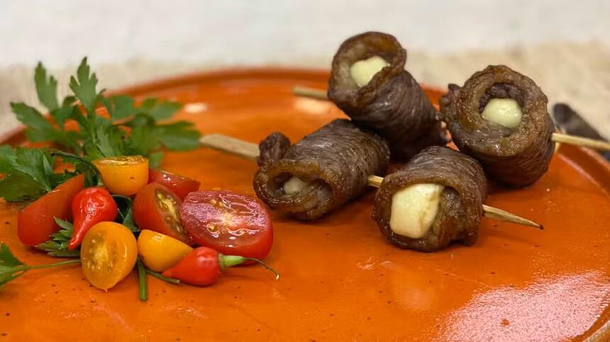 enroladinho de picanha com queijo coalho na air fryer