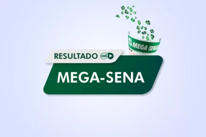 Arte do resultado do sorteio da Mega Sena