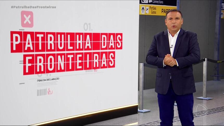 Reinaldo Gottino no cenário virtual do Patrulha das Fronteiras