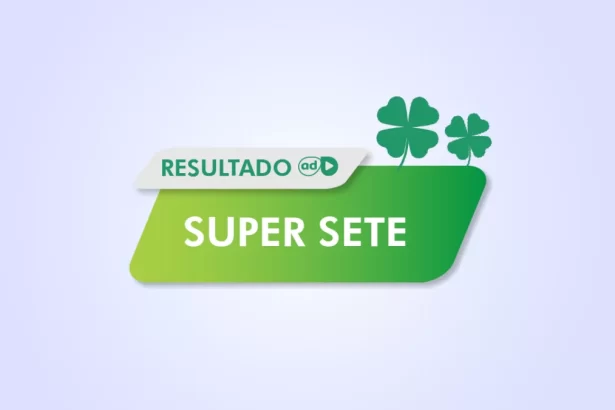 Arte do resultado do sorteio do Super Sete