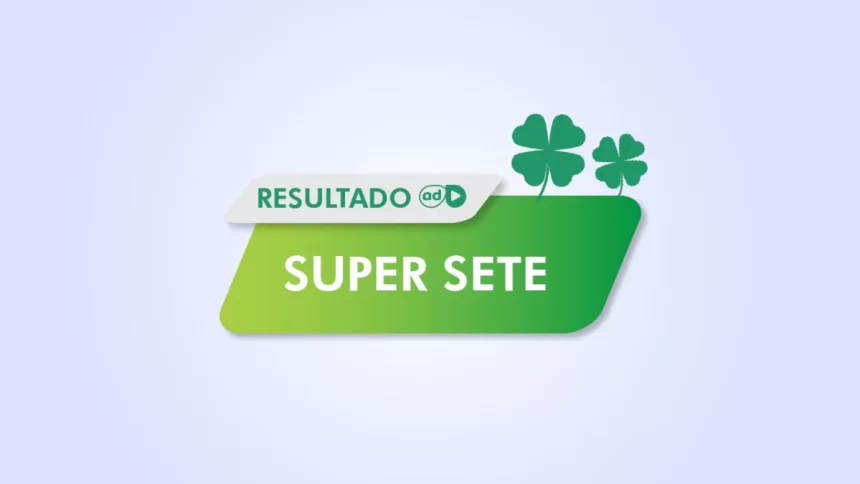 Arte do resultado do sorteio do Super Sete