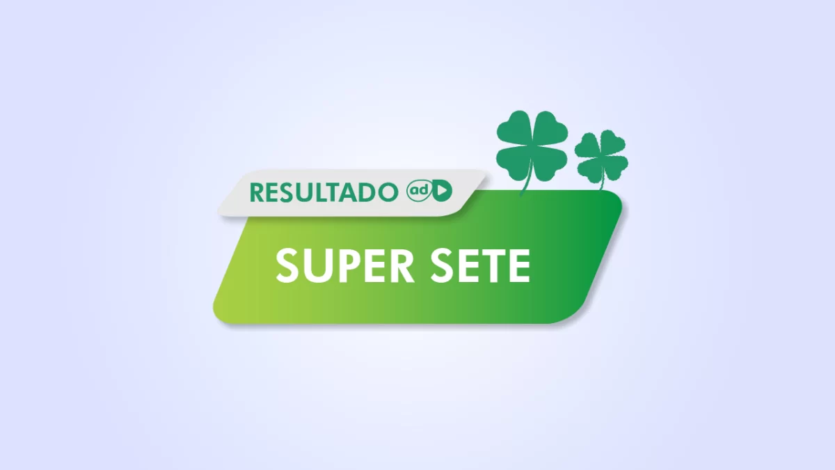 Arte do resultado do sorteio do Super Sete