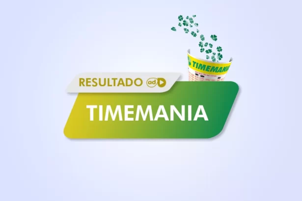 Arte do resultado do sorteio da Timemania