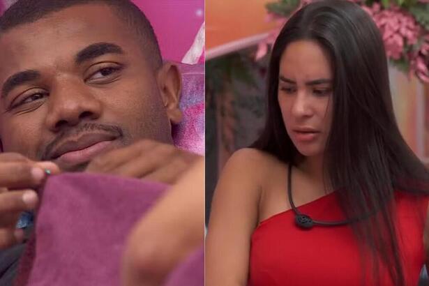 Davi e Isabelle em uma montagem no BBB 24