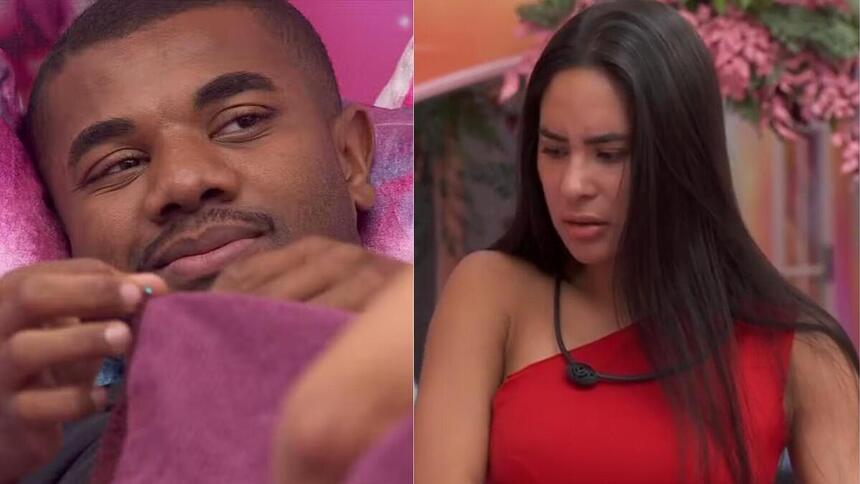 Davi e Isabelle em uma montagem no BBB 24