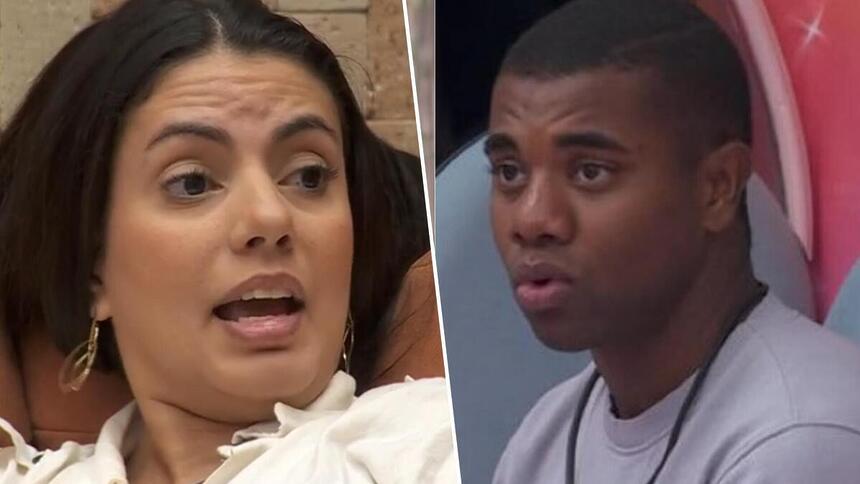 Fernanda e Davi em uma montagem no BBB 24