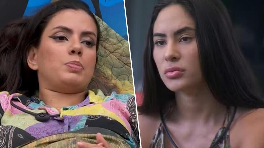 Fernanda e Isabelle em uma montagem no BBB 24