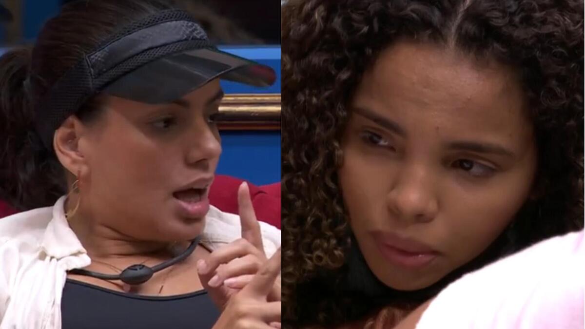 Fernanda e Pitel em uma montagem no BBB 24