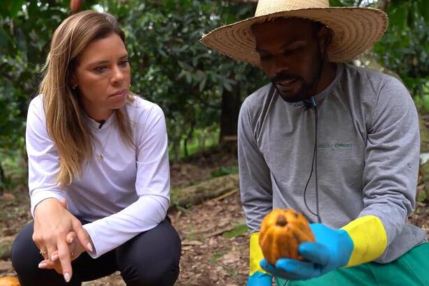 Camila Marinho, em reportagem sobre chocolate no Globo Repórter