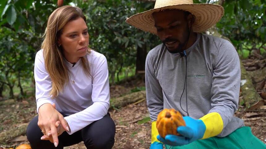 Camila Marinho, em reportagem sobre chocolate no Globo Repórter