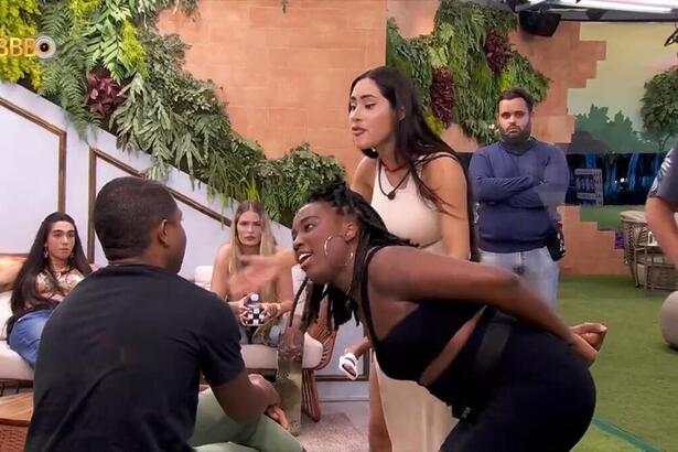 Leidy Elin gritando na cara do Davi no BBB 24