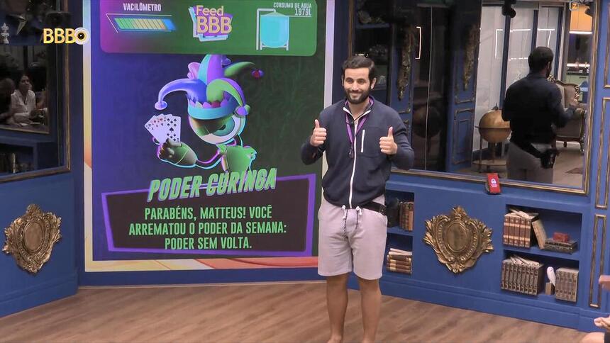 Matteus após ganhar o Poder Curinga no BBB 24