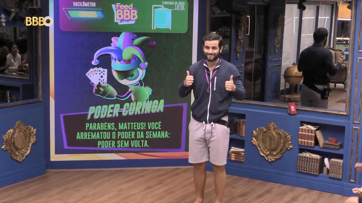 Matteus após ganhar o Poder Curinga no BBB 24