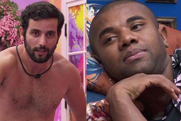 Matteus e Davi em uma montagem no BBB 24