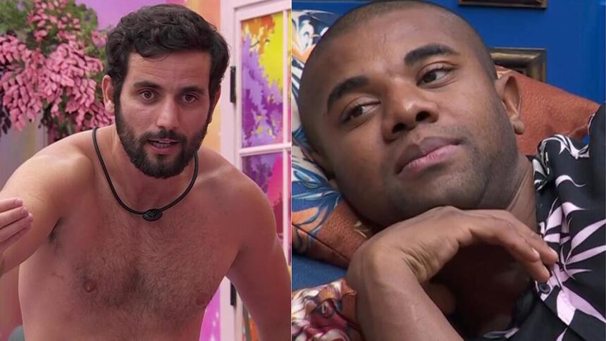 Matteus e Davi em uma montagem no BBB 24