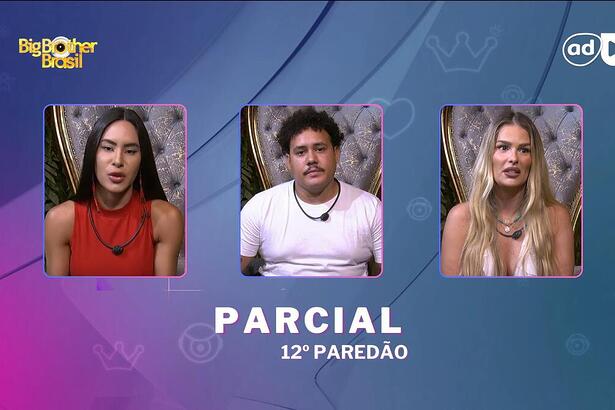 Isabelle, Lucas Henrique e Yasmin Brune na arte de parcial do 12º do Paredão