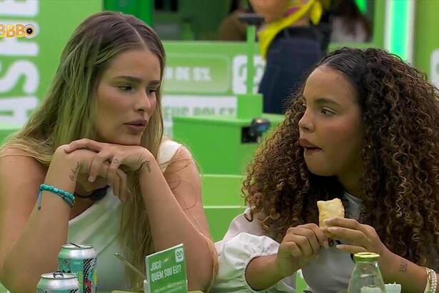 Yasmin e Pitel em conversa durante uma ação patrocinada no BBB 24