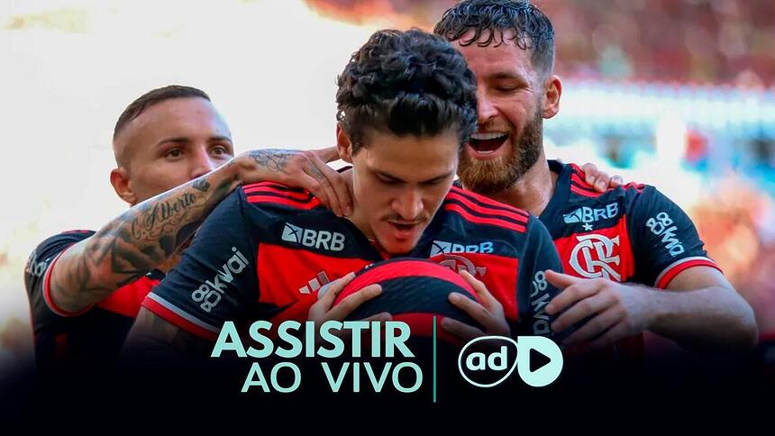 Jogadores do Flamengo na arte onde assistir ao jogo Flamengo x Madureira, pelo Cariocão