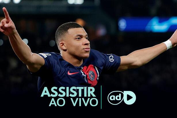 Mbappé na arte onde assistir ao jogo Real Sociedad x PSG, pela Liga dos Campeões