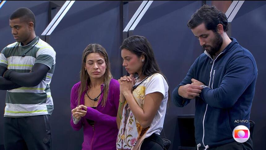 Davi, Beatriz, Alane, Matteus de cabeça baixa na Prova do Líder do BBB 24