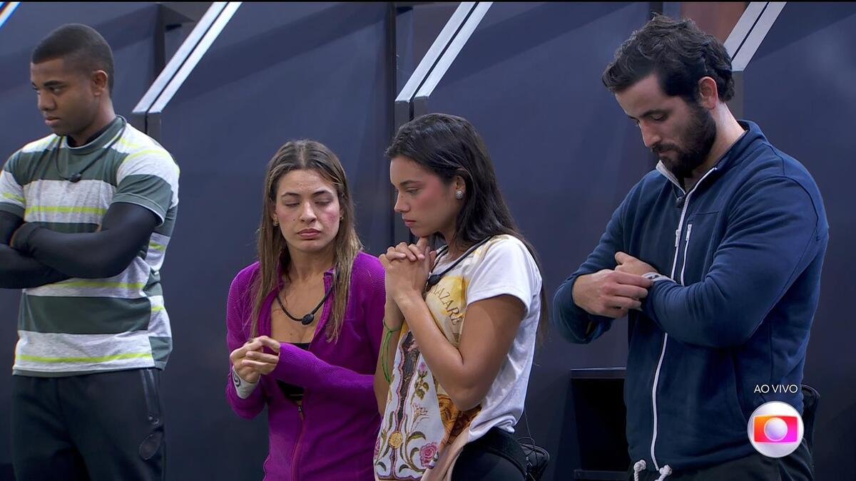 Davi, Beatriz, Alane, Matteus de cabeça baixa na Prova do Líder do BBB 24