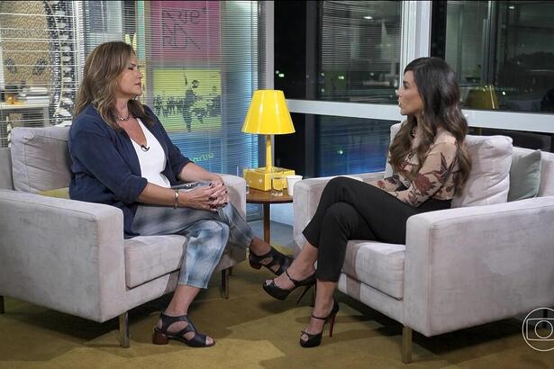 Renata Ceribelli de frente com Wanessa Camargo em entrevista ao Fantástico