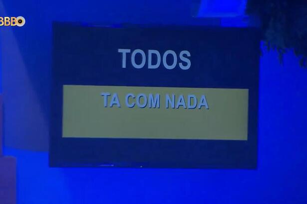 Tela mostra aviso do Tá com Nada na Festa do BBB 24