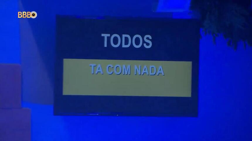 Tela mostra aviso do Tá com Nada na Festa do BBB 24