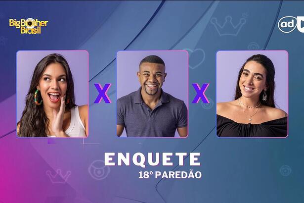 Alane, Davi e Giovanna na arte da enquete do 18º Paredão do BBB 24