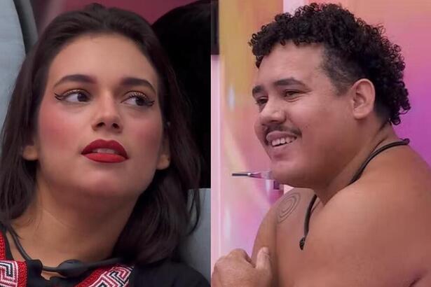 Alane e Lucas em uma montagem no BBB 24