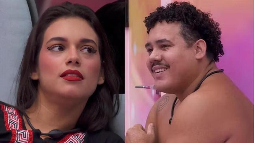 Alane e Lucas em uma montagem no BBB 24