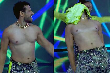 Trechos de Amaury Lorenzo sem camisa na Dança dos Famosos