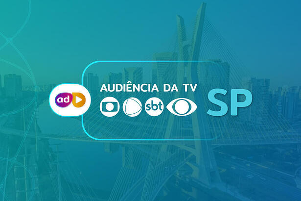 Arte gráfica dos consolidados de audiência da TV Globo, Record, SBT e Band em São Paulo