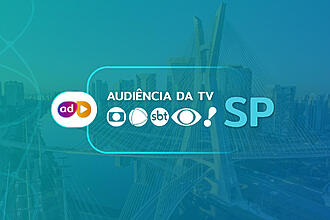 Arte gráfica dos consolidados de audiência da TV Globo, Record, SBT, Band e RedeTV em São Paulo