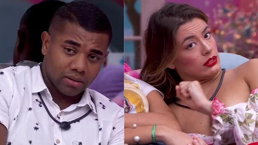 Davi e Beatriz em uma montagem no BBB 24