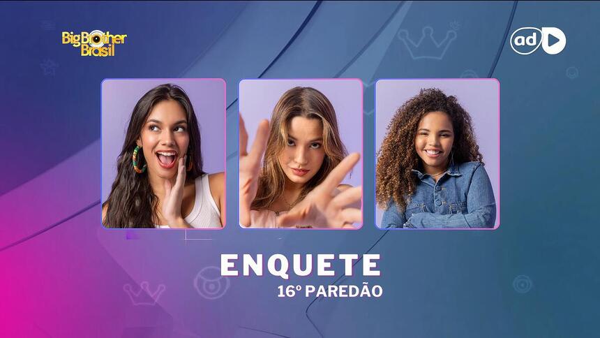 Alane, Beatriz e Pitel na arte da enquete do 16º Paredão do BBB 24